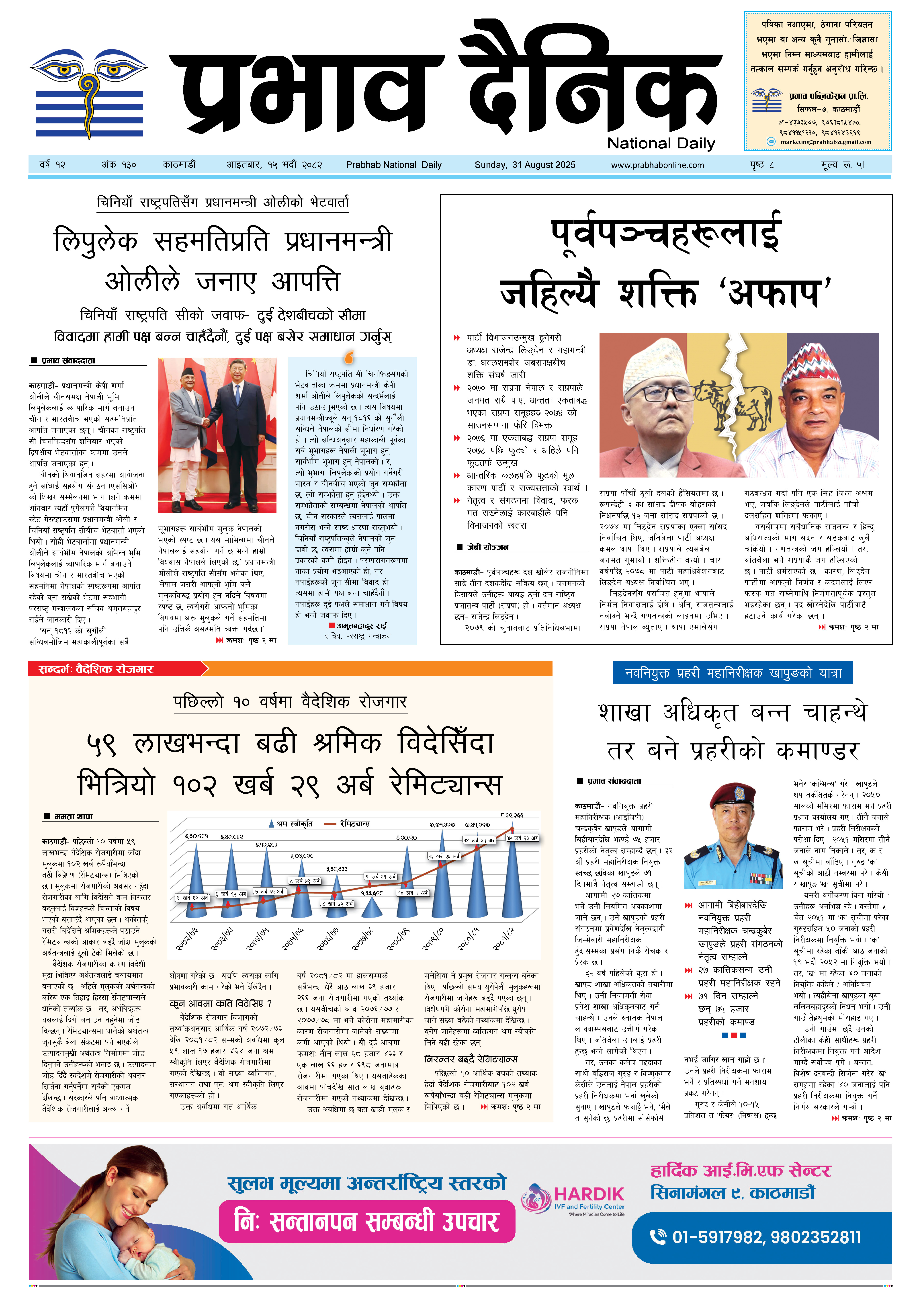 आइतबार, १५ भदौ, २०८२