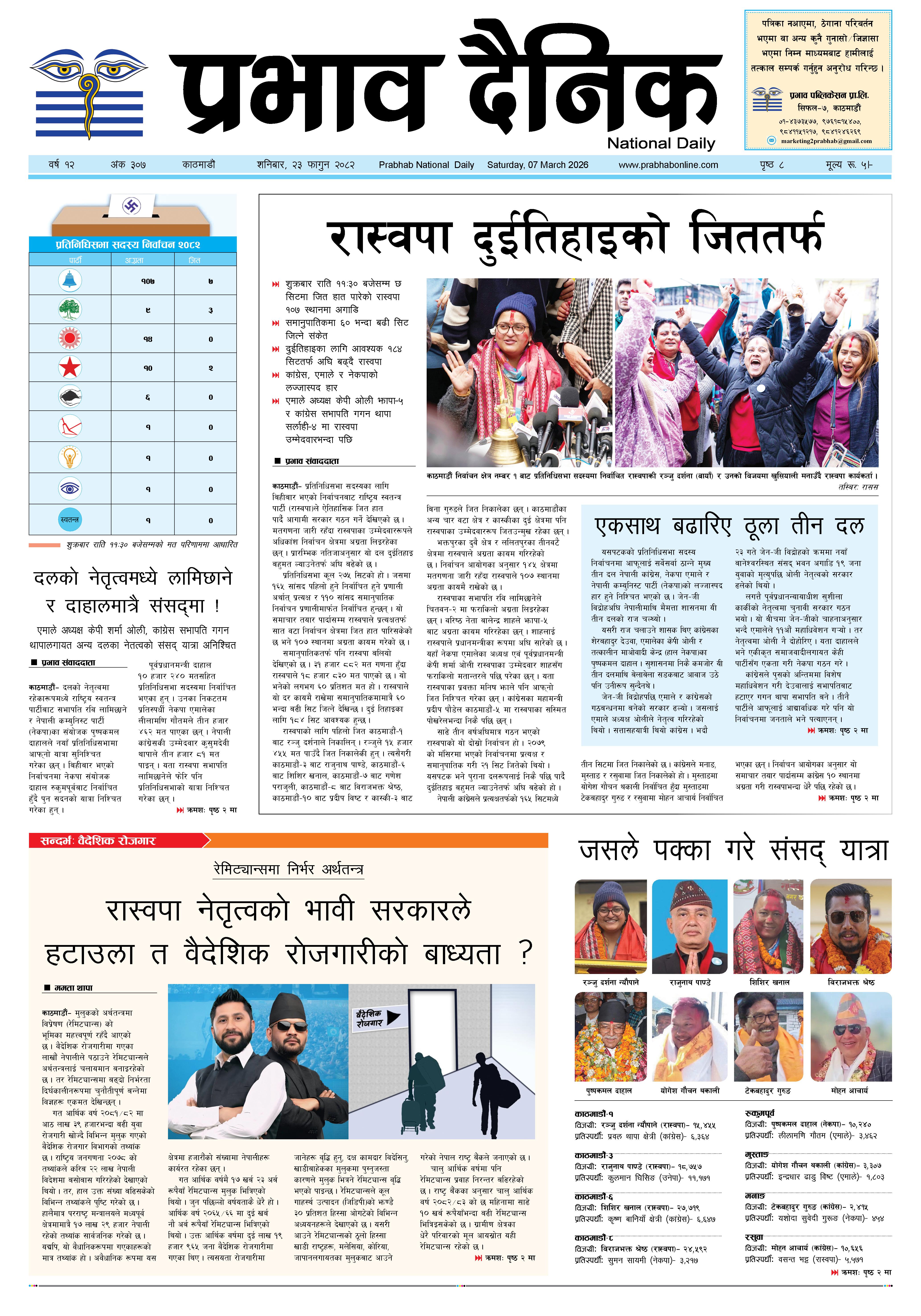 शनिबार, २३ फागुन, २०८२