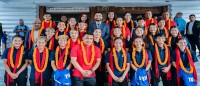 महिला फुटवल टोलीको प्रगती प्रशंसनीयः मन्त्री पोखरेल