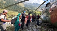 बूढीगण्डकी बाढीः प्रभावित क्षेत्रबाट एक हजारभन्दा बढीको हेलि उद्धार