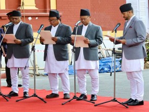 लिए नवनियुक्त चार मन्त्रीले शपथ