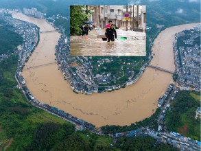 दक्षिणपश्चिम चीनमा बाढीबाट ८० हजारभन्दा बढी मानिस विस्थापित