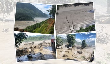 रसुवा बाढीमा परेर ३८४ पर्यटक सम्पर्कविहीन