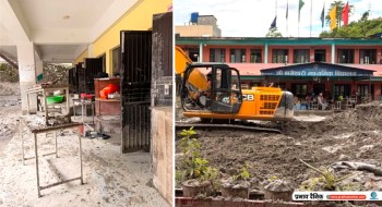 बाढीप्रभावित बागेश्वरी स्कुलको सरसफाइमा जुटे स्वयंसेवी हातहरु [तस्बिरहरु]