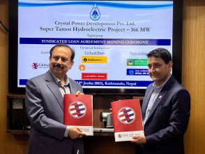 तमोर जलविद्युतआयोजनासँग ग्लोबल बैंककाे वित्तीय सम्झौता