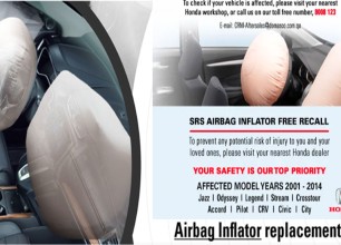 गाडीहरुमा निःशुल्क एयरब्याग परिवर्तन गर्दै होण्डा