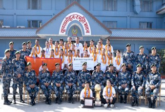नेपाल एपीएफ महिला फुटबल खेलाडीहरुलाई सम्मान
