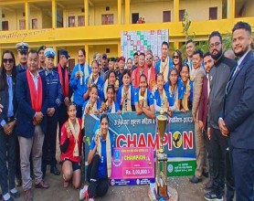 महिला भलिबल प्रतियोगिताको उपाधि पुलिसलाई