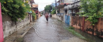 भैरहवामा भारी वर्षाले जनजीवन प्रभावित