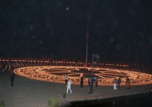 विश्व शान्तिको कामना गर्दै लुम्बिनीमा सात हजार दीप प्रज्ज्वलन