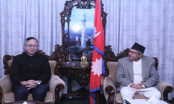 सभामुख घिमिरेसँग चिनियाँ राजदूत सोङको बिदाइ भेट