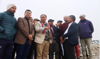मन्त्री घिसिङ र महानिर्देशक बरालद्वारा महाकाली सिँचाइ तेस्रो चरण आयोजनाको निरीक्षण
