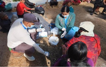 नसर्ने रोगका बिरामी पहिचान गर्न टोलमै पुगेर स्वास्थ्य परीक्षण