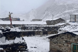 उत्तरी गोरखाको साम्दो क्षेत्रमा भारी हिमपात