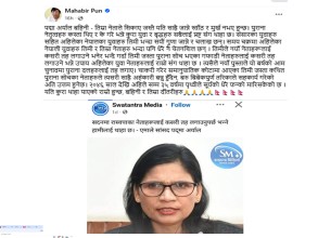 नेतृ अर्यालको अभिव्यक्तिमाथि महावीर पुनकाे टिप्पणी 