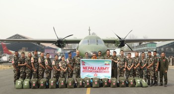 मेडिकल राहत सहित नेपाली सेनाको टोली म्यानमार प्रस्थान