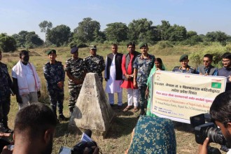 नेपाल भारत सीमा स्तम्भको मर्मत कार्यको शुरु