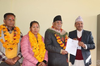 रुकुम पूर्वबाट नेकपाका संयोजक दाहालकाे उम्मेदवारी दर्ता