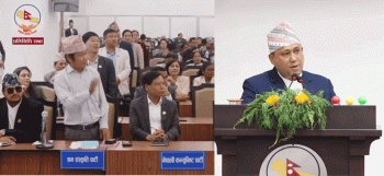 संसद : श्रम संस्कृति पार्टीका सांसदहरूले उठेर विरोध जनाइरहे,परराष्ट्रमन्त्री बाेलिरहे