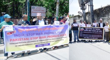 काठमाडौंमा दुवै देशका दूतावास अगाडि प्रदर्शन