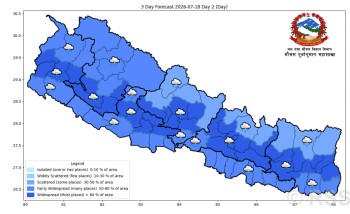 आज भारी वर्षाको सम्भावना, सतर्कता अपनाउन आग्रह