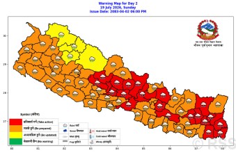 विभिन्न प्रदेशमा भारी वर्षाको सम्भावना