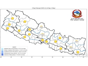 देशका अधिकांश भागमा मौसम सफा रहने पूर्वानुमान