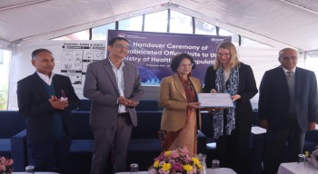 डब्लुएचओद्वारा निर्मित ‘प्रिफ्याब’ भवन स्वास्थ्य मन्त्रालयलाई हस्तान्तरण