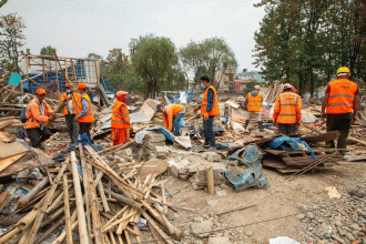 हटाइएकाे सुकुमबासी बस्तीमा संरक्षणका काम थालिन्दै