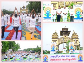 शंकराचार्य गेटमा भारतको दूतावासद्वारा मनाइयाे  १२औं अन्तर्राष्ट्रिय योग दिवस