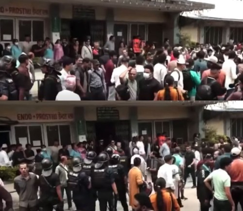 उपचारका क्रममा नेपालीकाे निधन भएपछि वीर अस्पताल परिसर तनावग्रस्त