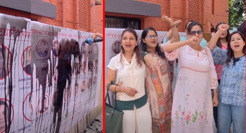 मलेसिया सिण्डिकेटविरुद्ध महिला व्यवसायी: २५ व्यवसायीको फोटोमा खन्याए कालो मसी [भिडियोसहित]