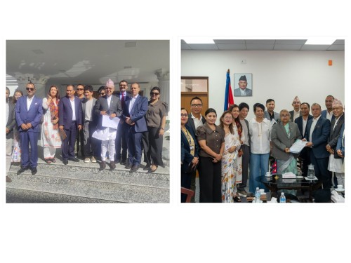 एनआरएनएको टोलीको जनाए प्रधानमन्त्री तथा वरिष्ठ मन्त्रहरूसँग पुनर्निर्माणमा सघाउने प्रतिबद्धता