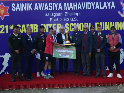 अन्तर विद्यालय रनिङ फुटबल प्रतियोगितामा पुलिस स्कूल पहिलो