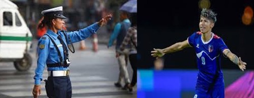 ट्राफिक प्रहरीद्वारा फुटबल खेलाडी भण्डारीलाई आर्थिक सहयोग