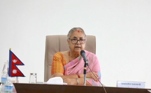 प्रधानमन्त्री कार्कीसँग राष्ट्रियसभा अध्यक्ष दाहालको शिष्टाचार भेट