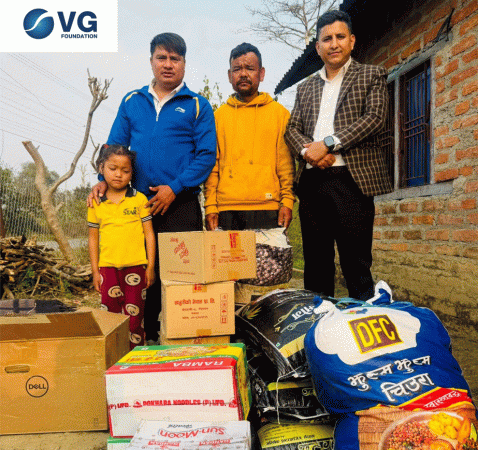 दाङका तीन सन्तानका एक्लाे ज्यालादारी  विपन्न परिवारलाई भिजी फाउन्डेसनको आर्थिक सहयोग