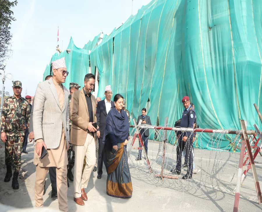 सिंहदरबारका क्षतिग्रस्त संरचना चाडै पूरा हुनेमा विश्वास :पूर्वराष्ट्रपति भण्डारी